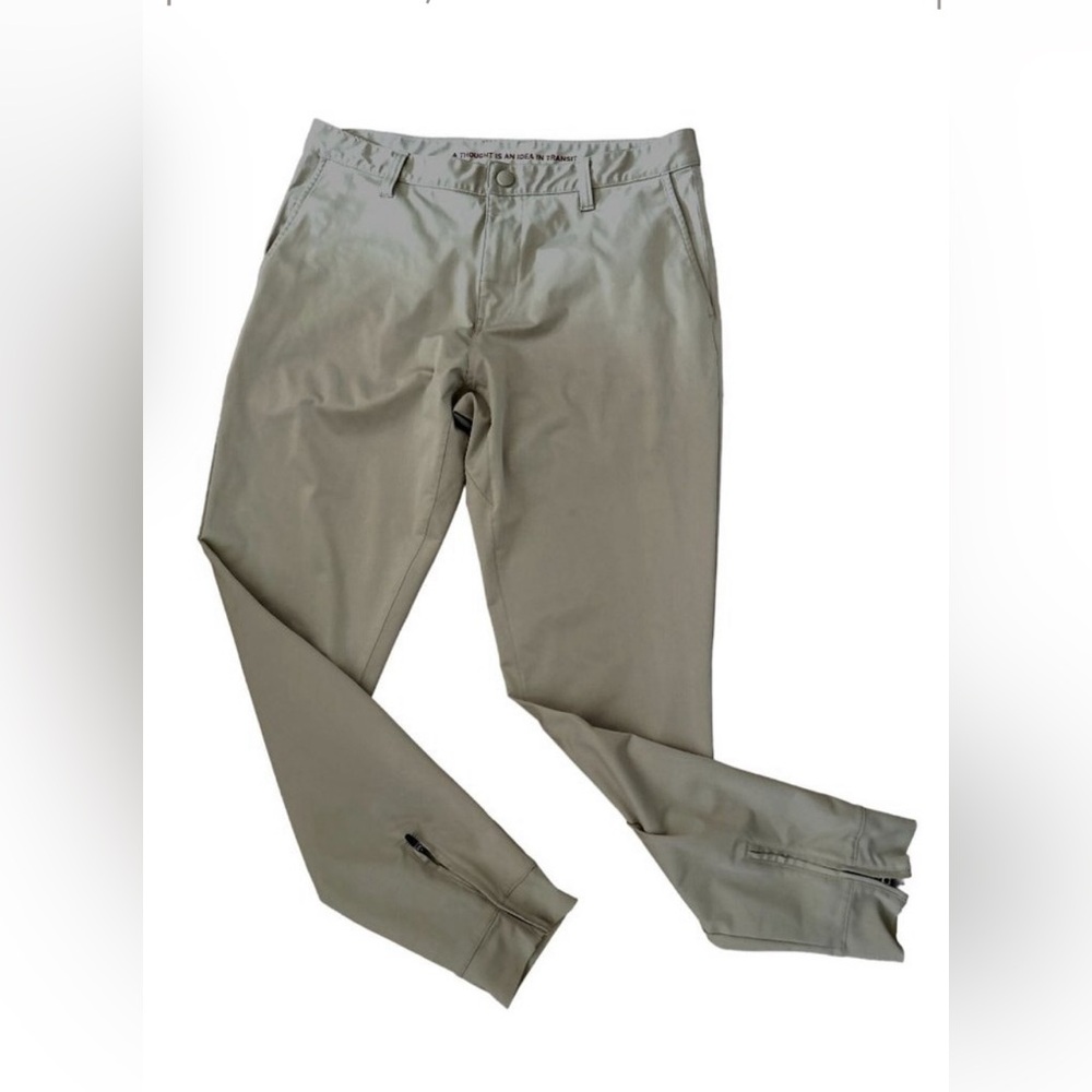 RHONE BBB Joggers Pants Zipped Leg Bottom Beige Color Size 32
